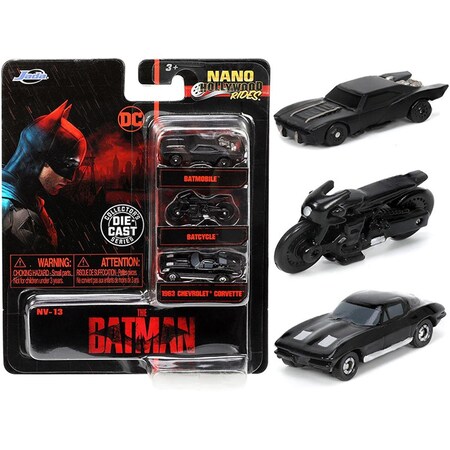 Endless Games The Batman Movie DC Comics Nano Hollywood Rides Series Diecast Model Car Set - 3 Piece EN3290437